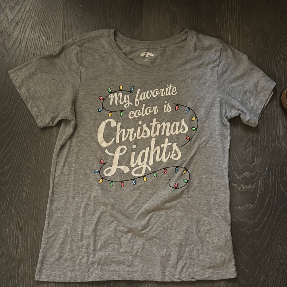 Holiday Time Gray Christmas Lights Tee
